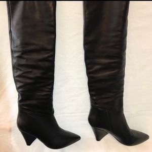 Marc Fisher Black Leather slouch knee boots
